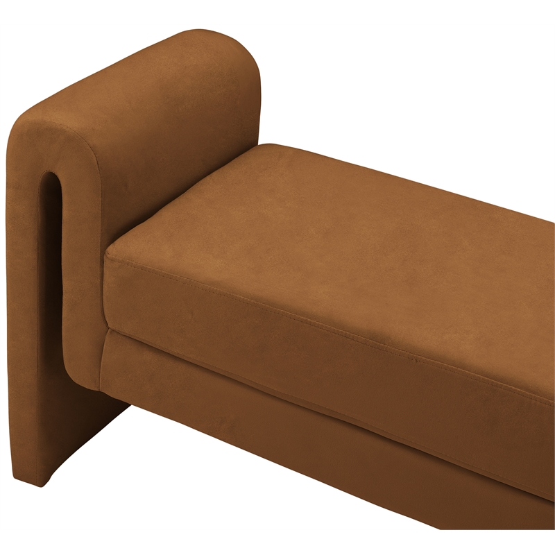 Meridian Furniture Stylus Saddle Velvet Bench