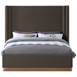 Meridian Furniture Halton Brown Boucle Fabric King Bed