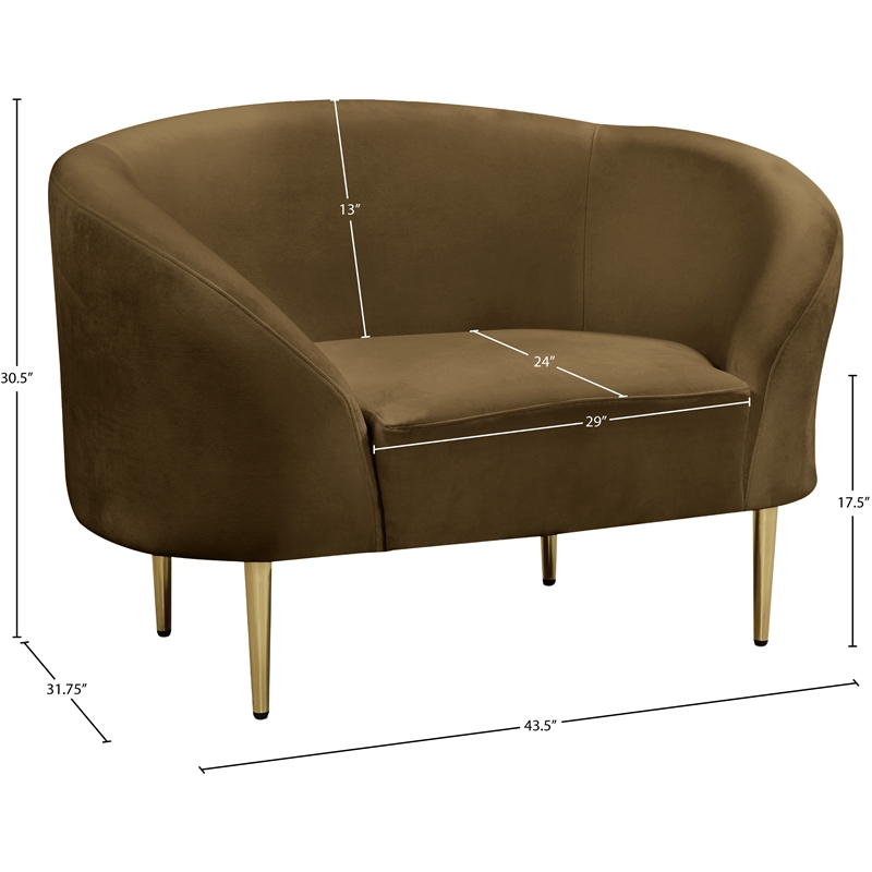 Meridian Furniture Ritz Brown Velvet Accent Chair