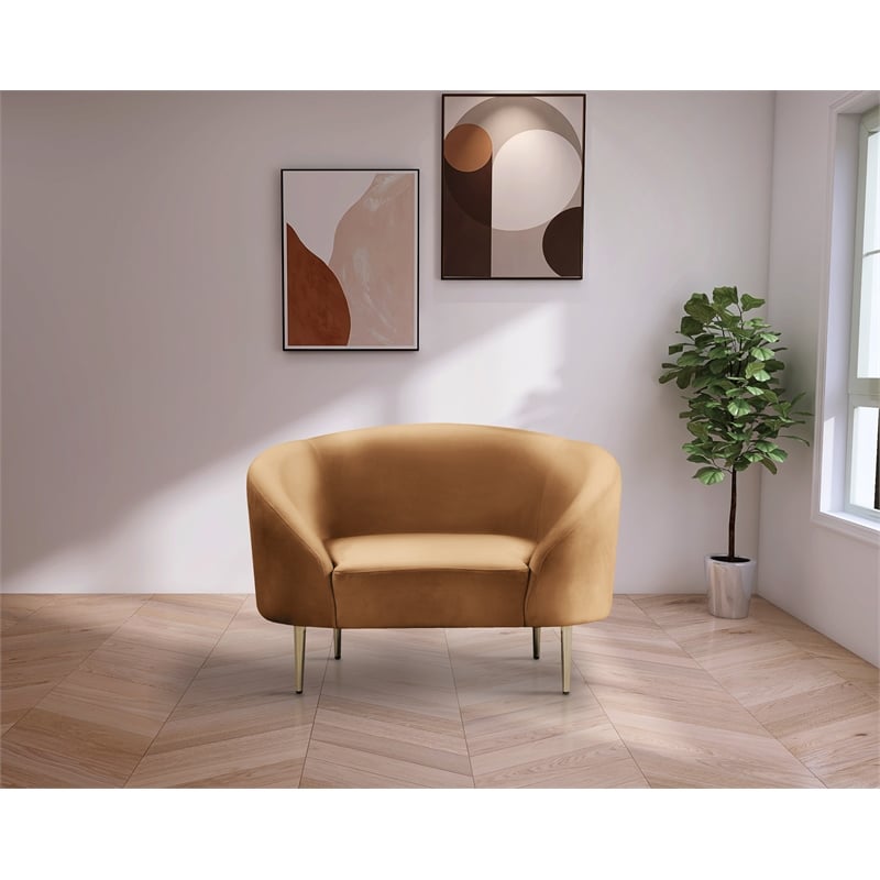 Meridian Furniture Ritz Saddle Velvet Accent Chair