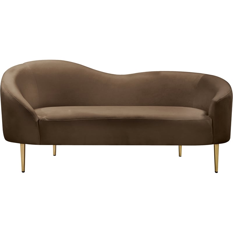 Meridian Furniture Ritz Brown Velvet Loveseat
