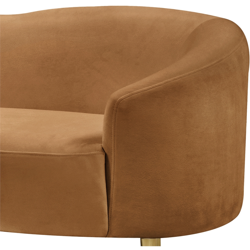 Meridian Furniture Ritz Saddle Velvet Loveseat