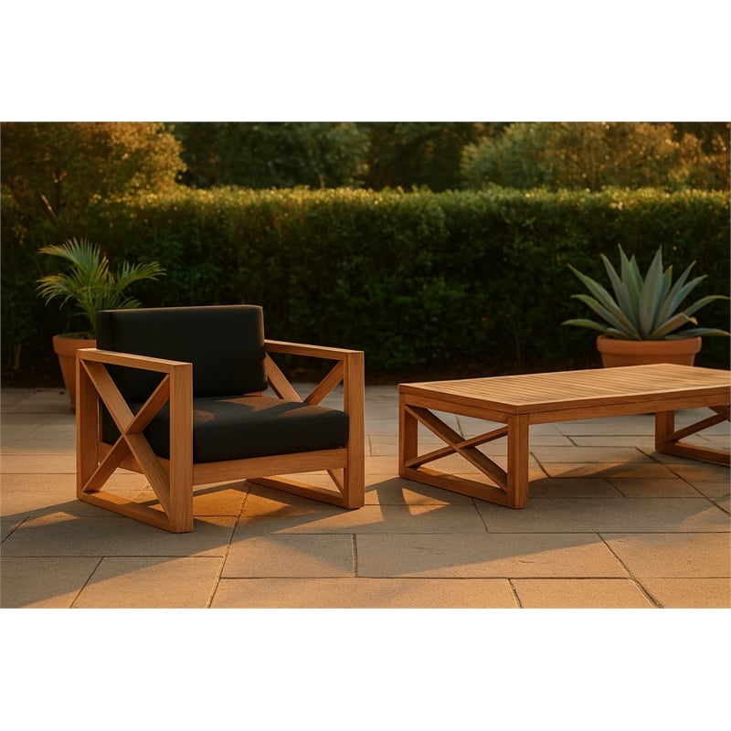 Meridian Furniture Anguilla Black Water Resisting Outdoor Chair