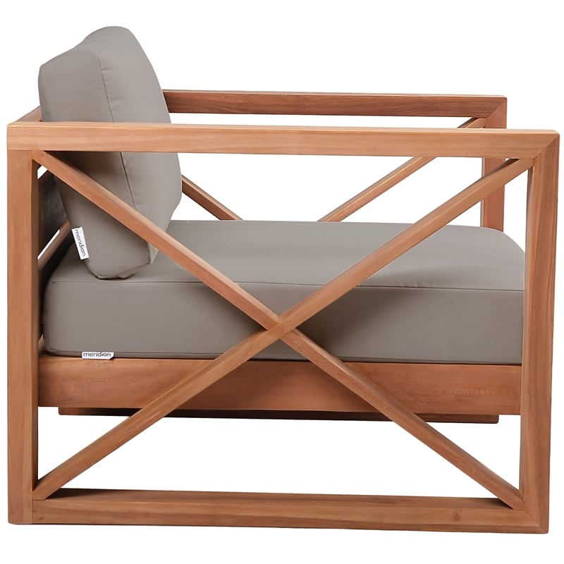 Meridian Furniture Anguilla Grey Water Resisting Outdoor Chair