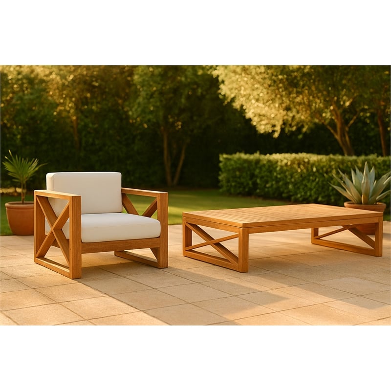 Meridian Furniture Anguilla Off White Water Resisting Outdoor Chair