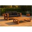 Meridian Furniture Anguilla Black Water Resisting Outdoor Loveseat