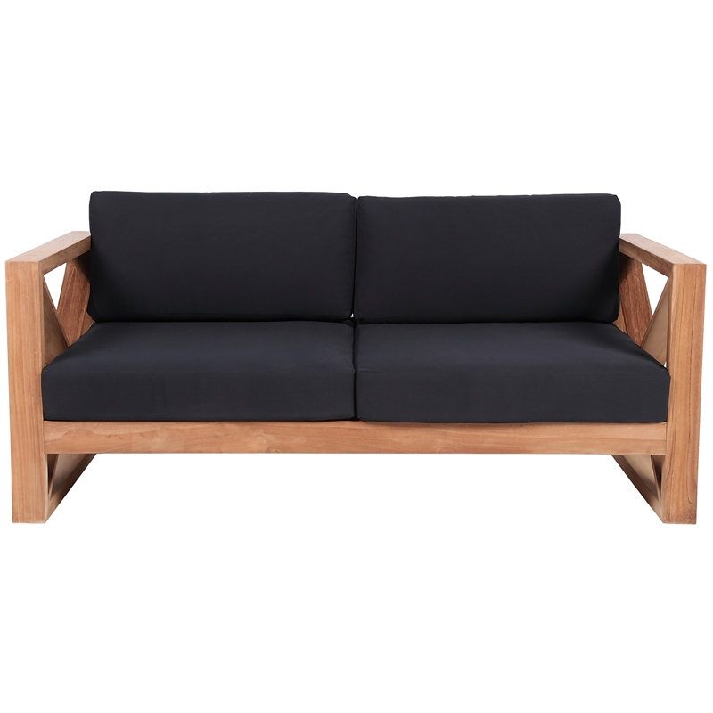 Meridian Furniture Anguilla Black Water Resisting Outdoor Loveseat