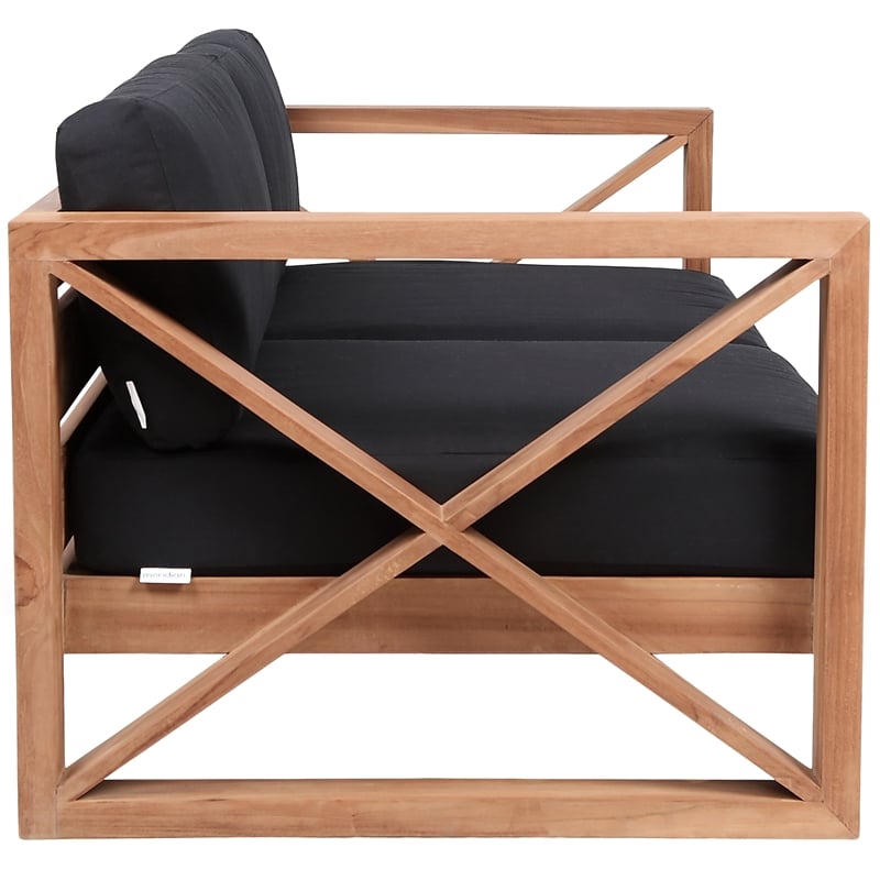 Meridian Furniture Anguilla Black Water Resisting Outdoor Loveseat