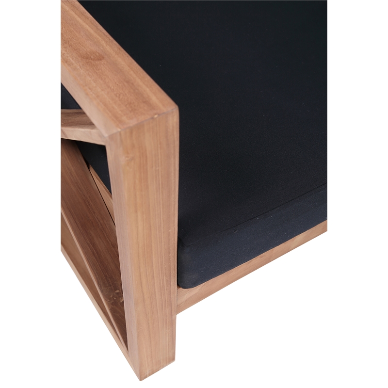 Meridian Furniture Anguilla Black Water Resisting Outdoor Loveseat