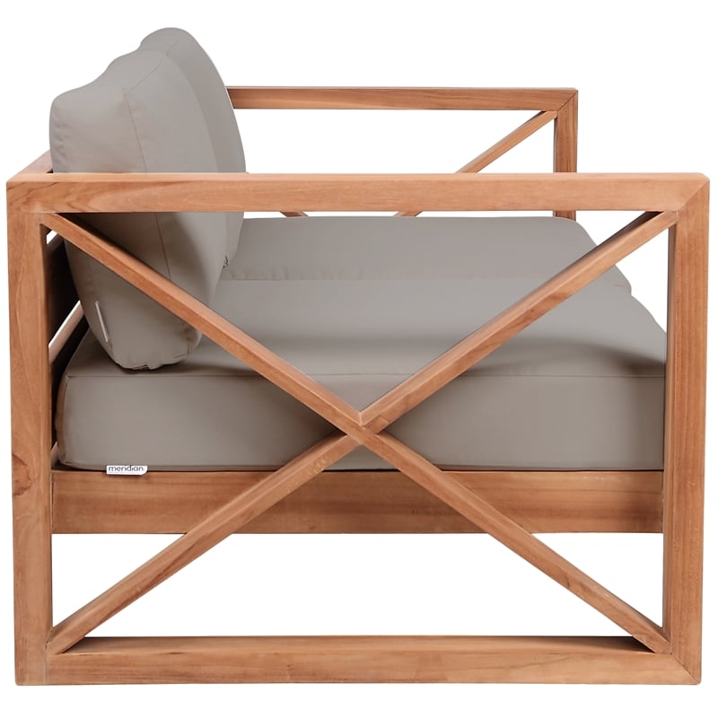 Meridian Furniture Anguilla Grey Water Resisting Outdoor Loveseat