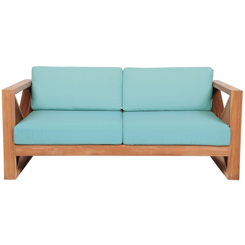 Meridian Furniture Anguilla Blue Water Resisting Outdoor Loveseat