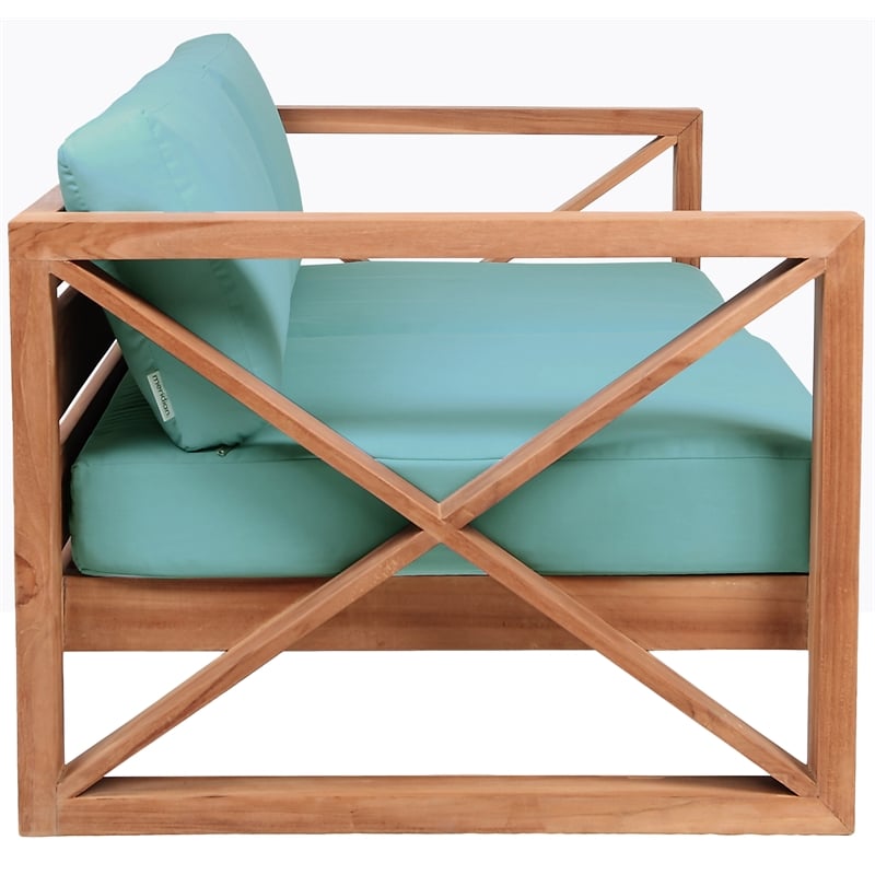 Meridian Furniture Anguilla Blue Water Resisting Outdoor Loveseat