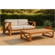 Meridian Furniture Anguilla Off White Water Resisting Outdoor Loveseat
