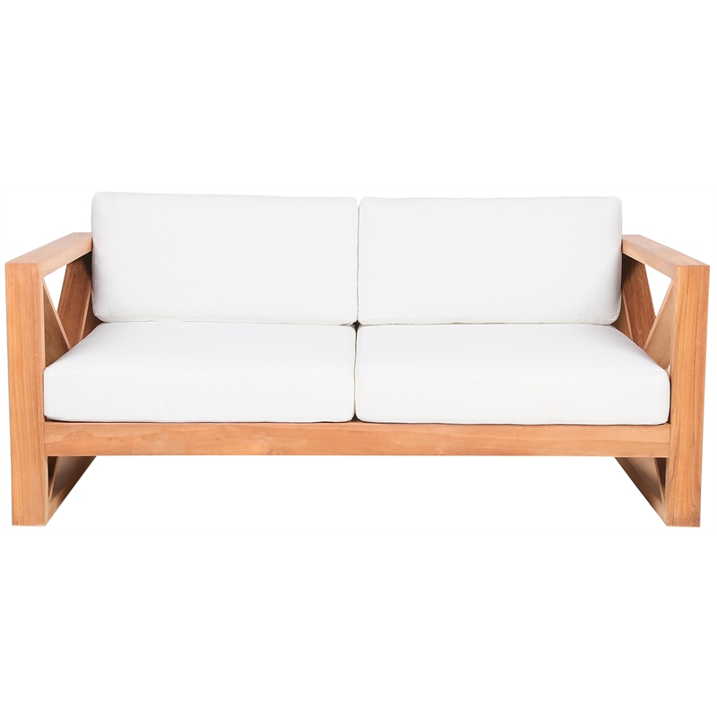 Meridian Furniture Anguilla Off White Water Resisting Outdoor Loveseat
