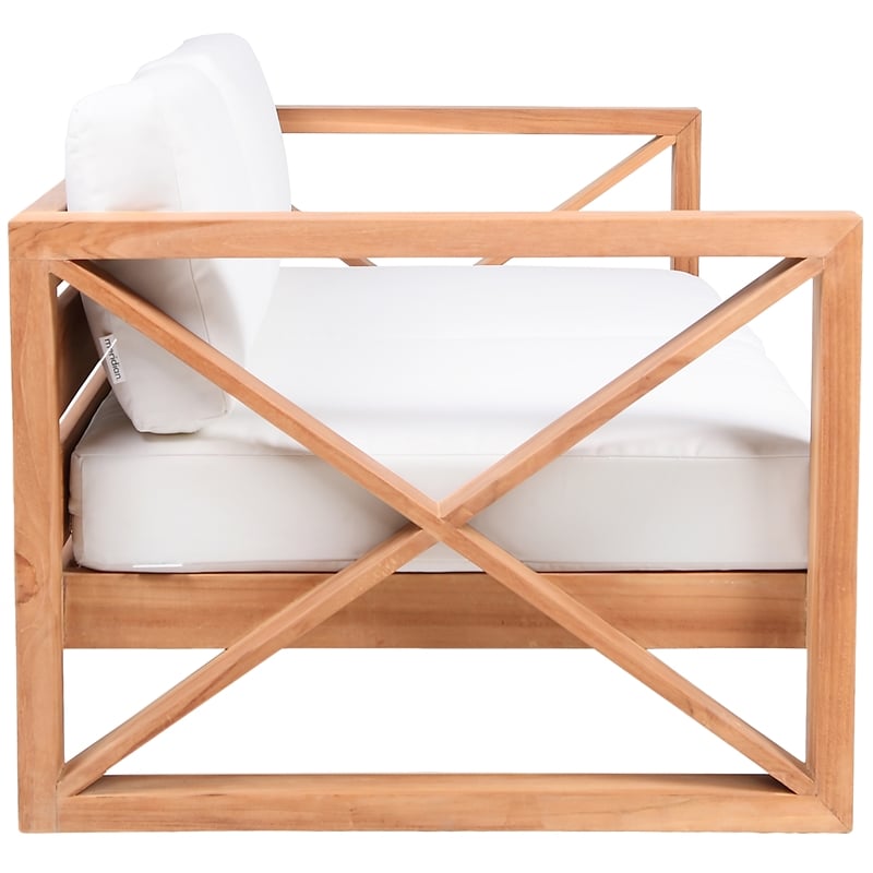 Meridian Furniture Anguilla Off White Water Resisting Outdoor Loveseat