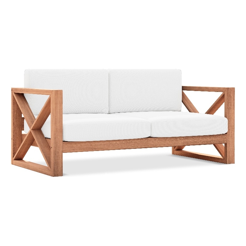 Meridian Furniture Anguilla Off White Water Resisting Outdoor Loveseat
