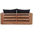 Meridian Furniture Tulum Black Water Resisting Outdoor Loveseat