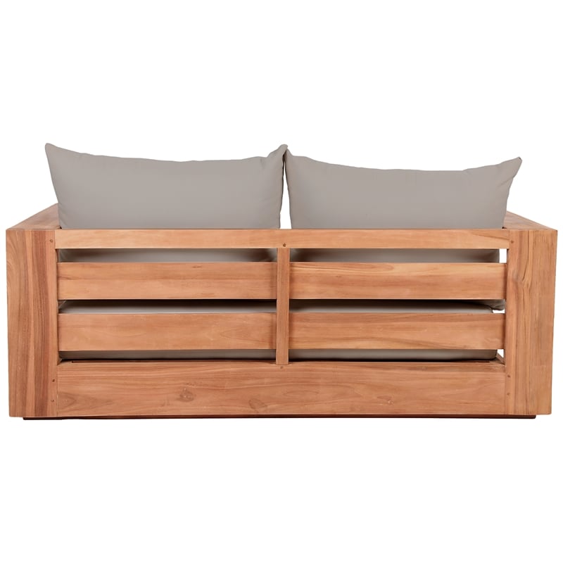 Meridian Furniture Tulum Grey Water Resisting Outdoor Loveseat