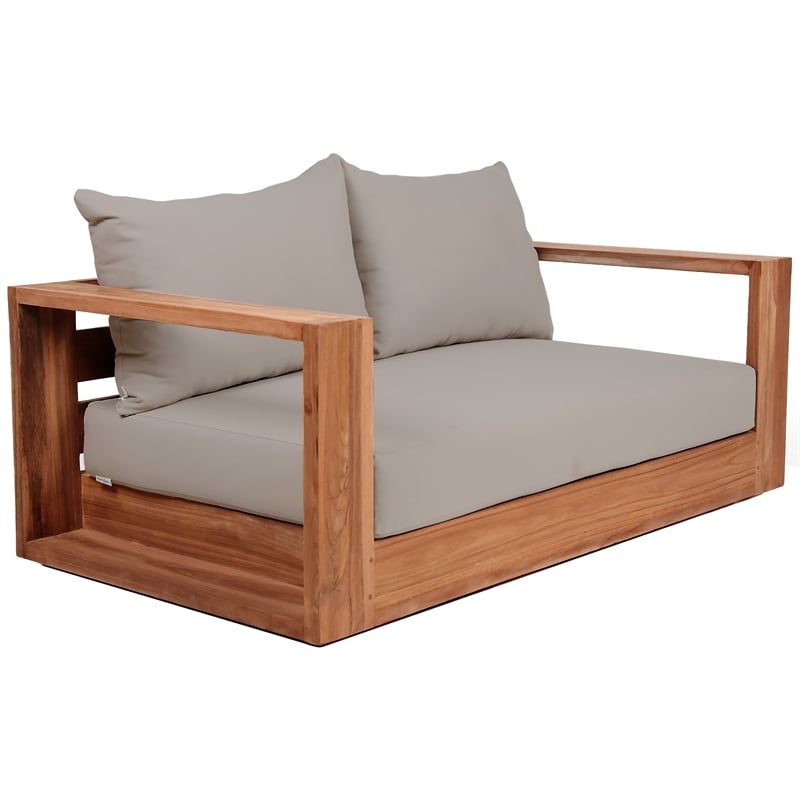 Meridian Furniture Tulum Grey Water Resisting Outdoor Loveseat