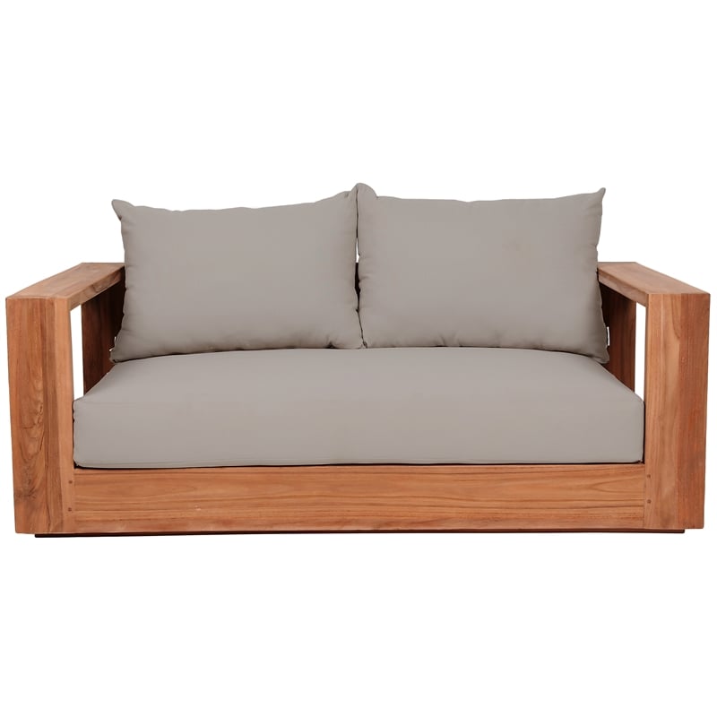 Meridian Furniture Tulum Grey Water Resisting Outdoor Loveseat