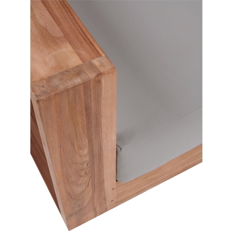 Meridian Furniture Tulum Grey Water Resisting Outdoor Loveseat