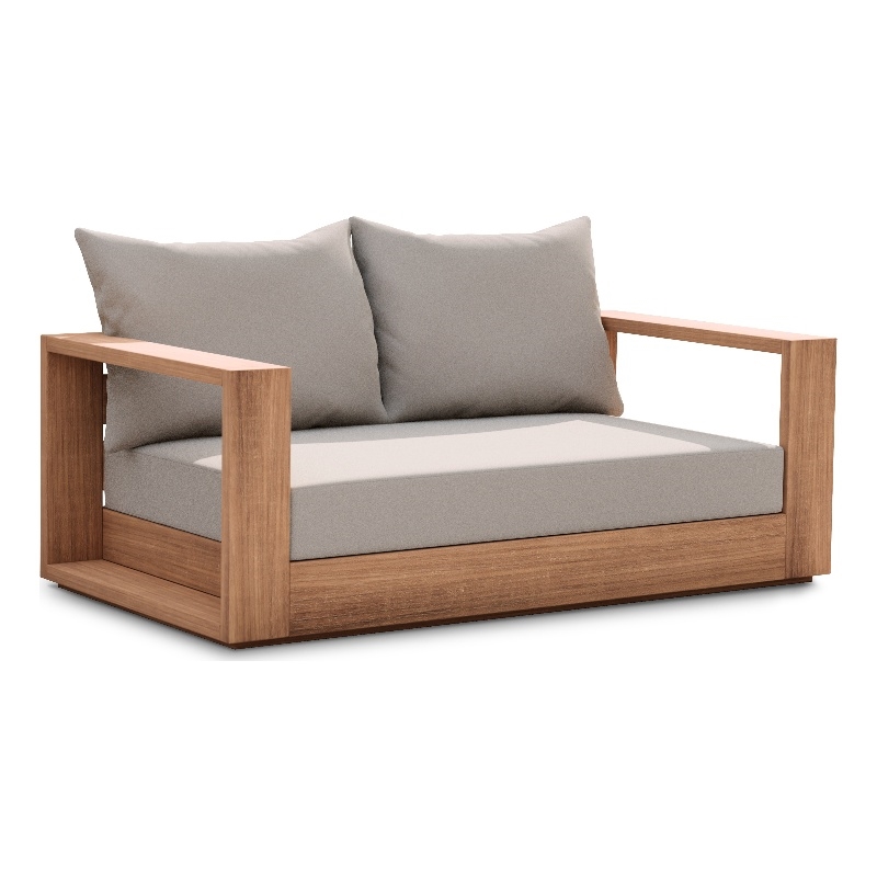 Meridian Furniture Tulum Grey Water Resisting Outdoor Loveseat