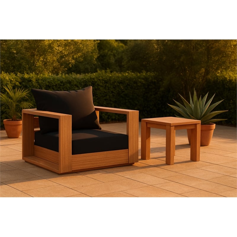 Meridian Furniture Tulum Black Water Resisting Outdoor Chair