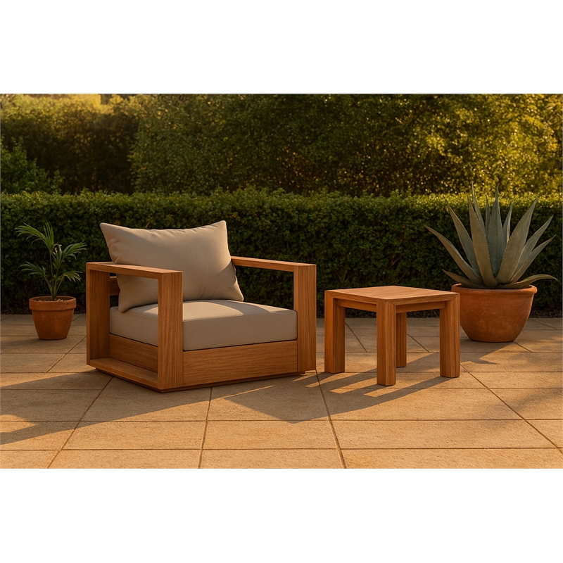 Meridian Furniture Tulum Grey Water Resisting Outdoor Chair