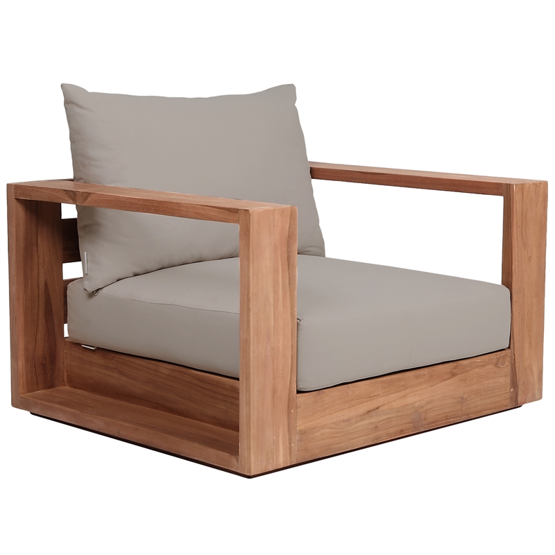 Meridian Furniture Tulum Grey Water Resisting Outdoor Chair