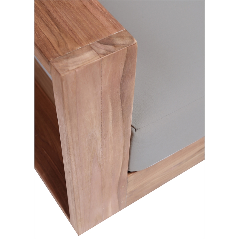 Meridian Furniture Tulum Grey Water Resisting Outdoor Chair