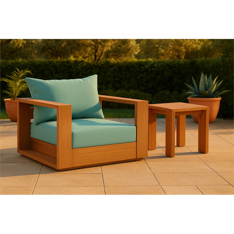 Meridian Furniture Tulum Blue Water Resisting Outdoor Chair
