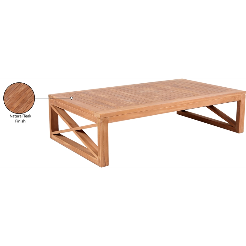 Meridian Furniture Anguilla Natural Teak Outdoor Coffee Table