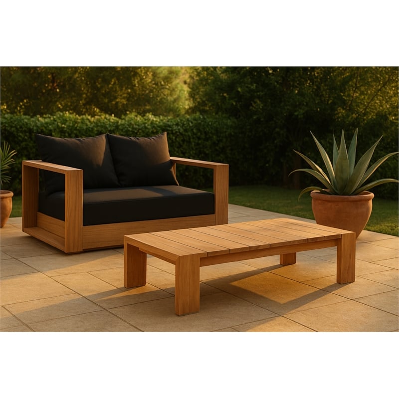 Meridian Furniture Tulum Natural Teak Outdoor Coffee Table