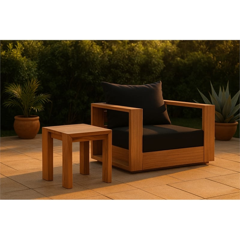 Meridian Furniture Tulum Natural Teak Outdoor End Table
