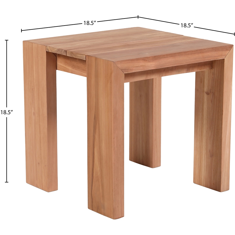 Meridian Furniture Tulum Natural Teak Outdoor End Table