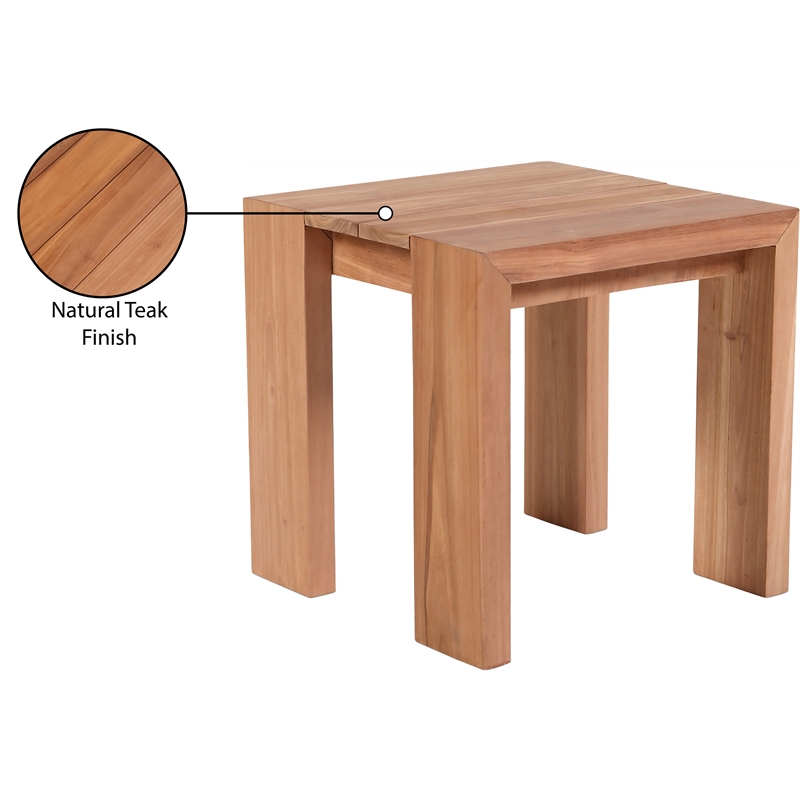 Meridian Furniture Tulum Natural Teak Outdoor End Table
