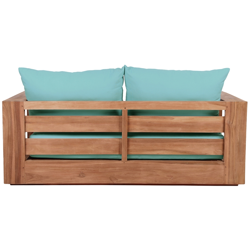 Meridian Furniture Tulum Blue Water Resisting Outdoor Loveseat