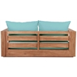 Meridian Furniture Tulum Blue Water Resisting Outdoor Loveseat