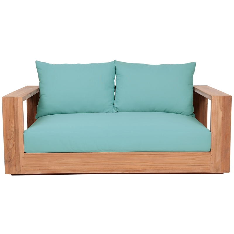 Meridian Furniture Tulum Blue Water Resisting Outdoor Loveseat