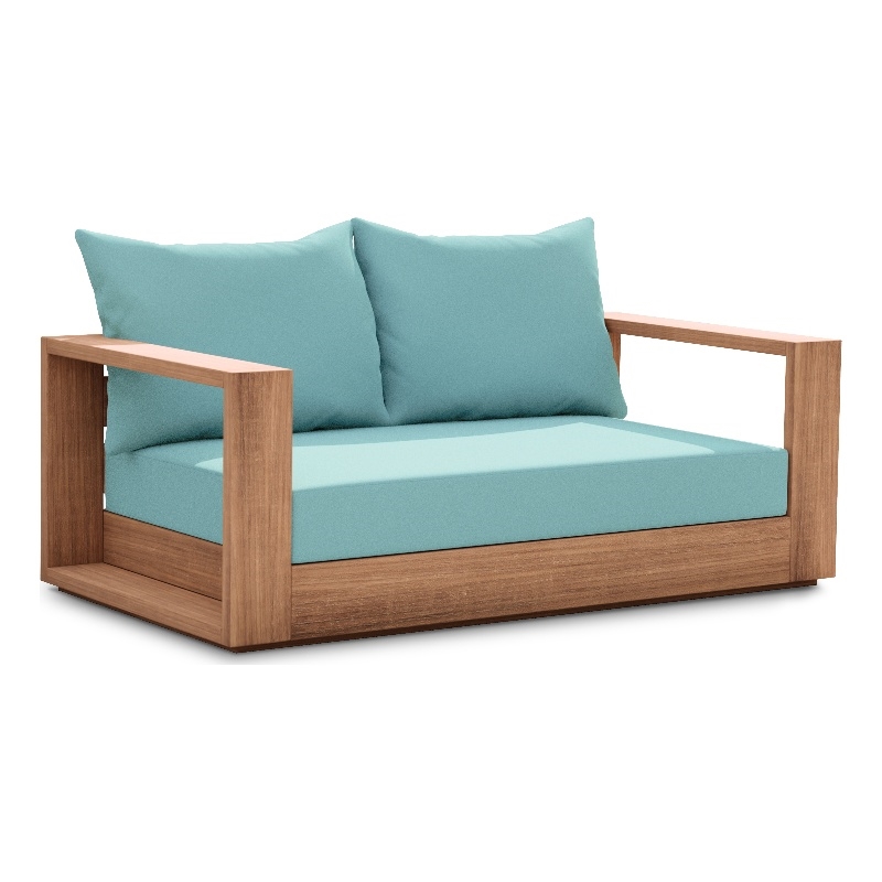 Meridian Furniture Tulum Blue Water Resisting Outdoor Loveseat