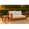Meridian Furniture Tulum Off White Water Resisting Outdoor Loveseat
