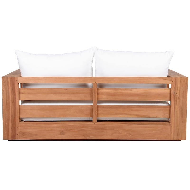 Meridian Furniture Tulum Off White Water Resisting Outdoor Loveseat