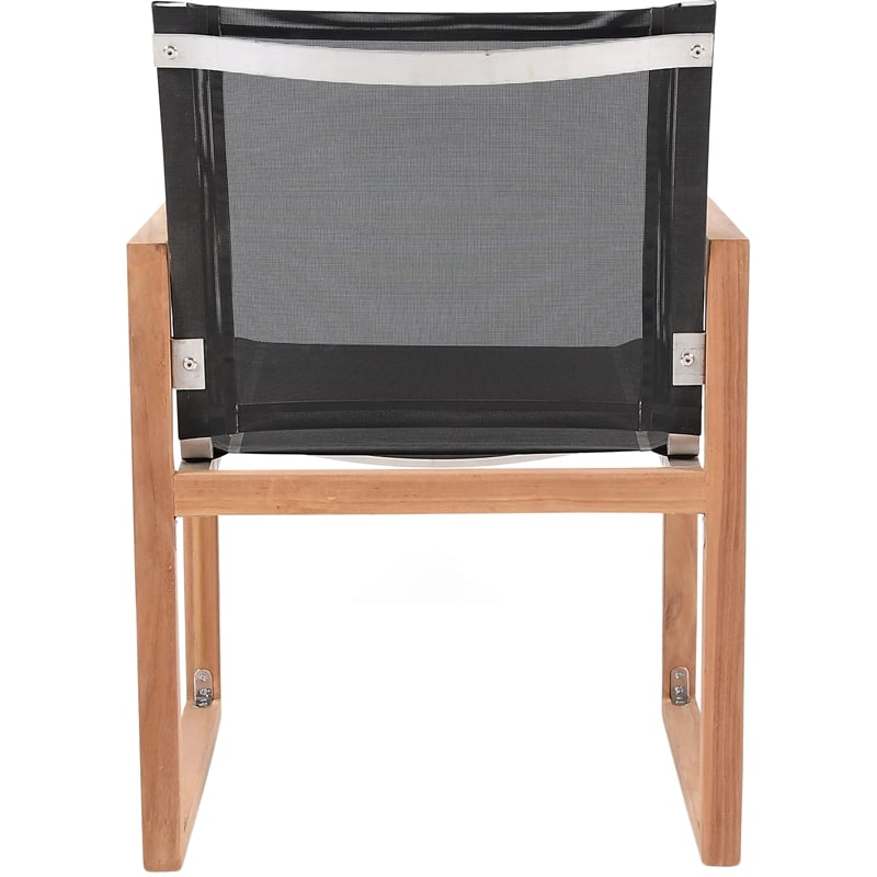 Meridian Furniture Tulum Black Water Resisting Outdoor Dining Arm Chair