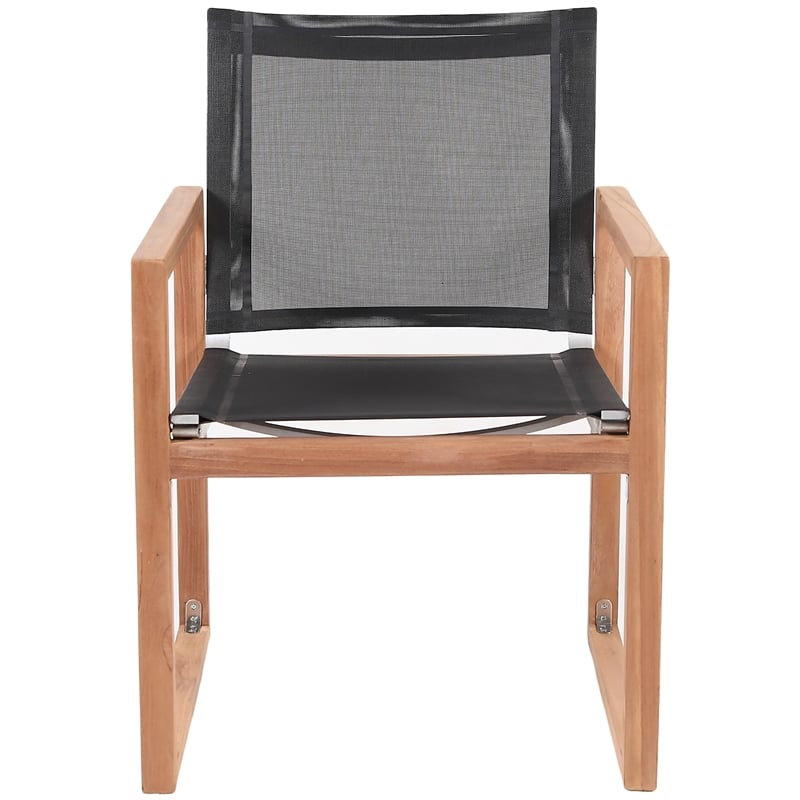 Meridian Furniture Tulum Black Water Resisting Outdoor Dining Arm Chair