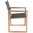 Meridian Furniture Tulum Black Water Resisting Outdoor Dining Arm Chair