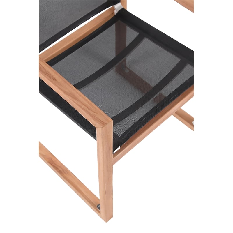 Meridian Furniture Tulum Black Water Resisting Outdoor Dining Arm Chair
