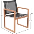 Meridian Furniture Tulum Black Water Resisting Outdoor Dining Arm Chair