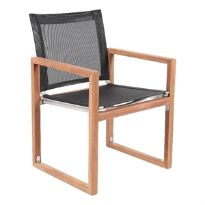 Meridian Furniture Tulum Black Water Resisting Outdoor Dining Arm Chair
