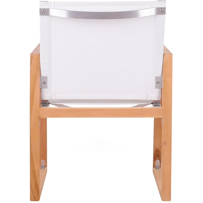 Meridian Furniture Tulum Off White Water Resisting Outdoor Dining Arm Chair