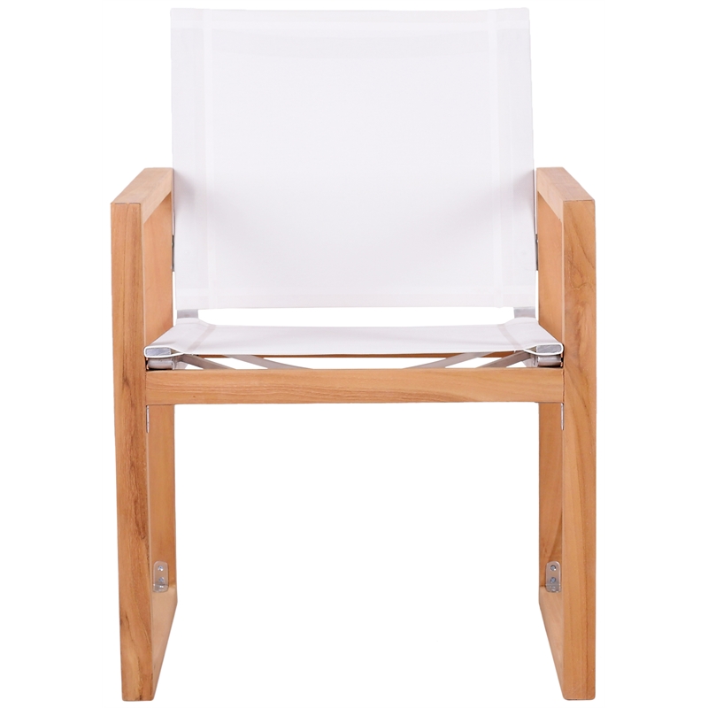 Meridian Furniture Tulum Off White Water Resisting Outdoor Dining Arm Chair